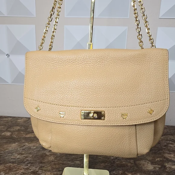 MCM Beige Leather Shoulder Bag - Picture 5 of 15